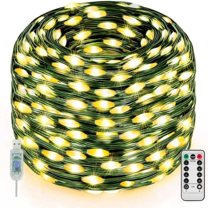 Luci a stringa LED per esterni Ulisem - 20 m - 200 luci - USB - IP65 impermeabili
