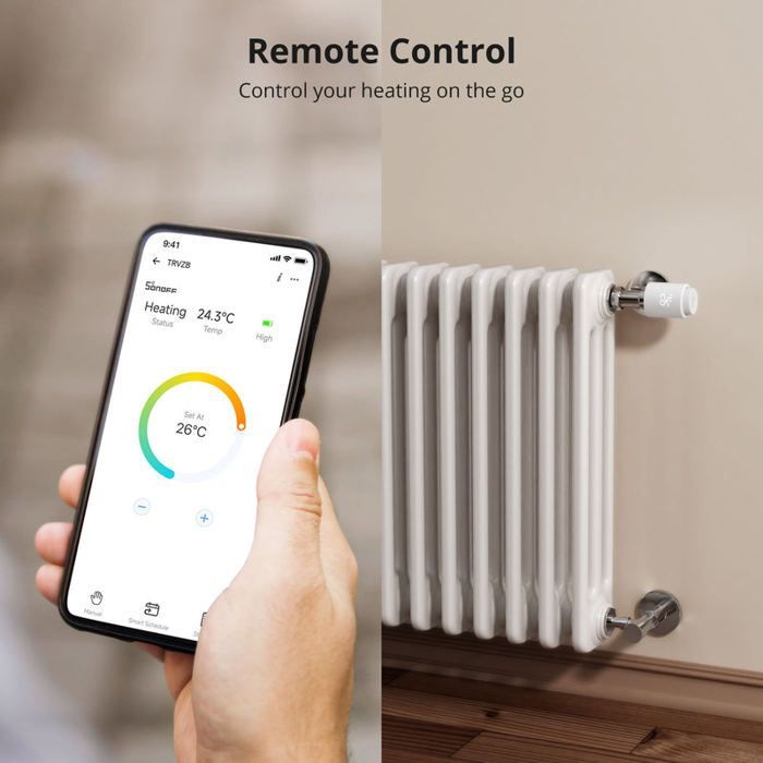 Kit com 4 válvulas termostáticas SONOFF Zigbee 3.0 para radiador - Conectadas e inteligentes