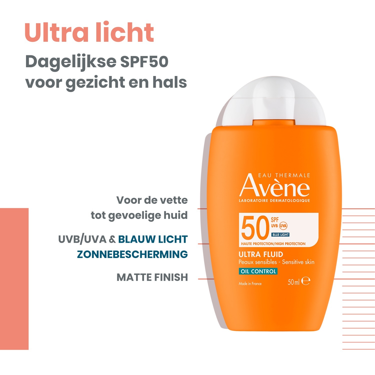 Avène Sunscreen Solaire Ultra Fluid Oil Control SPF50 - 50 ml