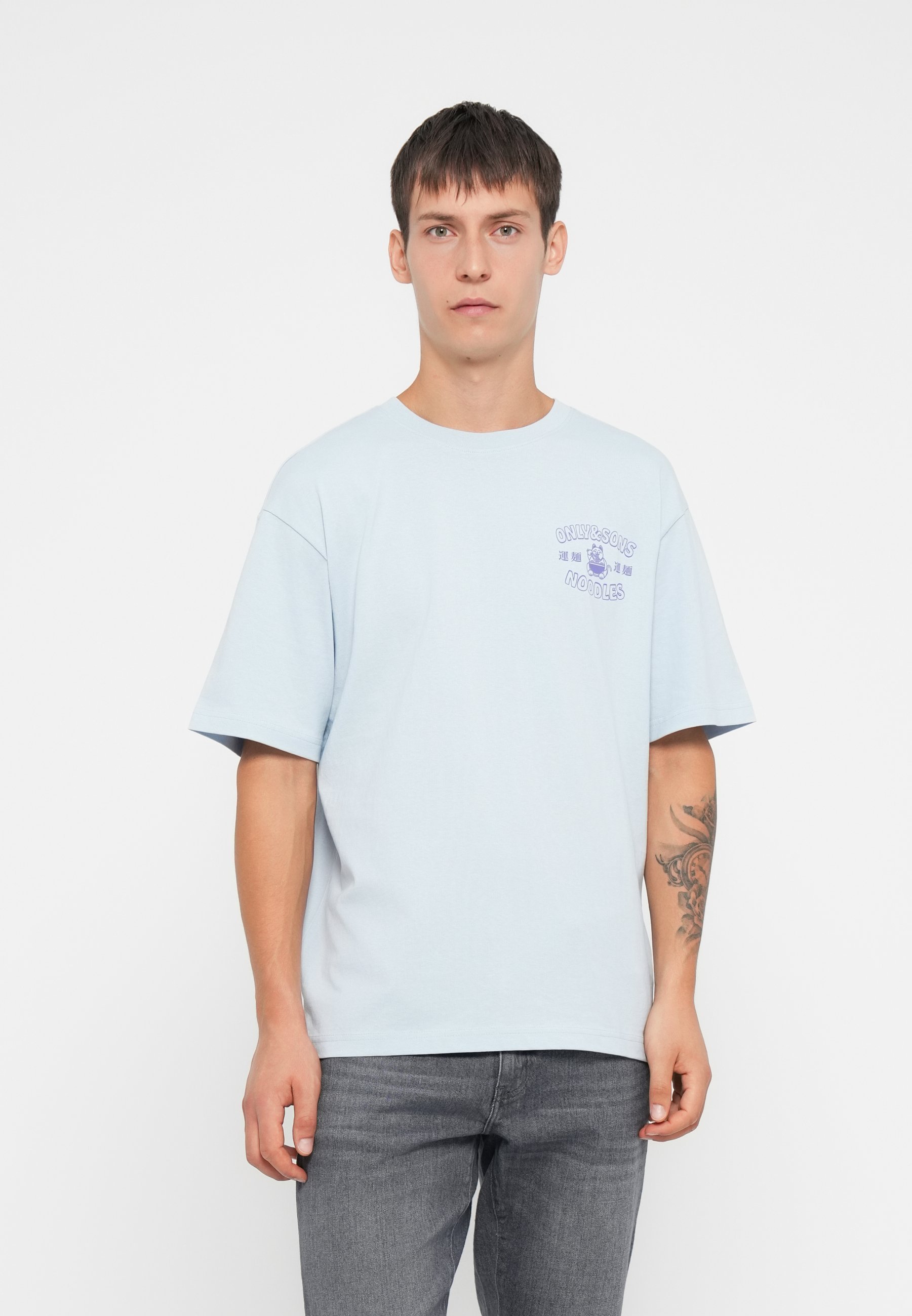 Only & Sons ONSCATISFACTION LOGO TEE - Tricou cu imprimeu - skyway