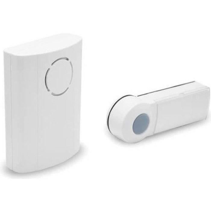 Campainha sem fio EXTEL Carillo - Alcance de 100 m - 36 toques - Botão à prova d'água IP44