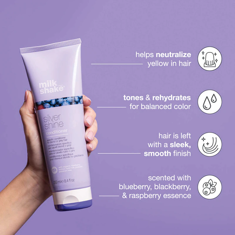 milk_shake® Silver Shine Conditioner für blondes Haar, neutralisiert gelbliche Untertöne