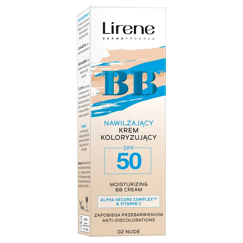Lirene BB Nawilżający krem koloryzujący SPF50 02 Nude