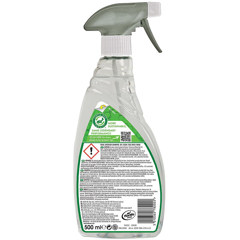 Turtle Total innendørs sjampo, 500 ml, Turtle voks
