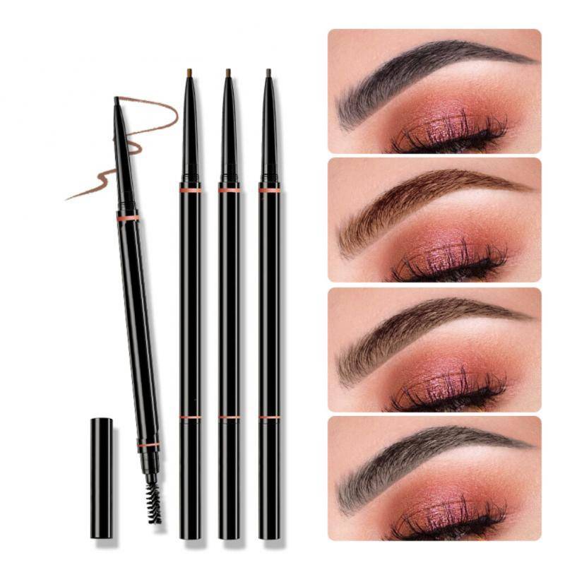 1 matita per sopracciglia ultra sottile da 1,5 mm, impermeabile, a doppia punta, con rotazione automatica, per trucco occhi e cosmetici da donna, disponibile in 4 colori.