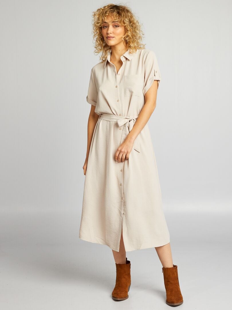 Vestido camisero 'JDY' - BEIGE