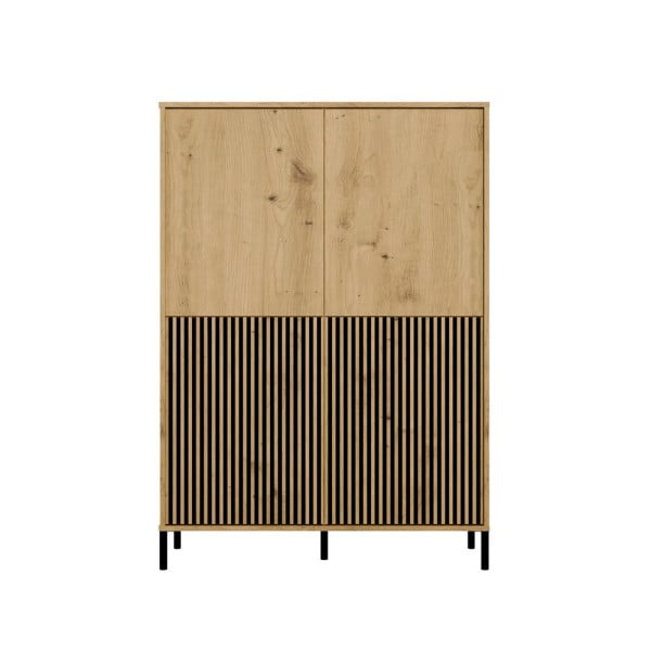 Witryna KAMARO 4DK Slim/Gładki Dąb Artisan 4 Drzwi Lamele