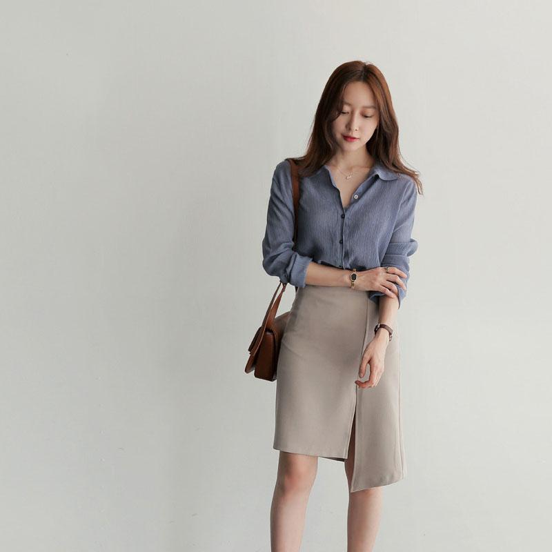 Camicie casual larghe da donna, nuova collezione autunno 2020, camicetta con revers, maniche lunghe, bottoni, tinta unita, top da donna, streetwear.