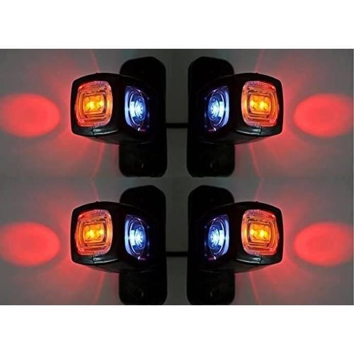 luces de posición traseras laterales de triple función 24V 12V para remolque, furgoneta, caravana, chasis, autocaravana Naranja Blanco Rojo