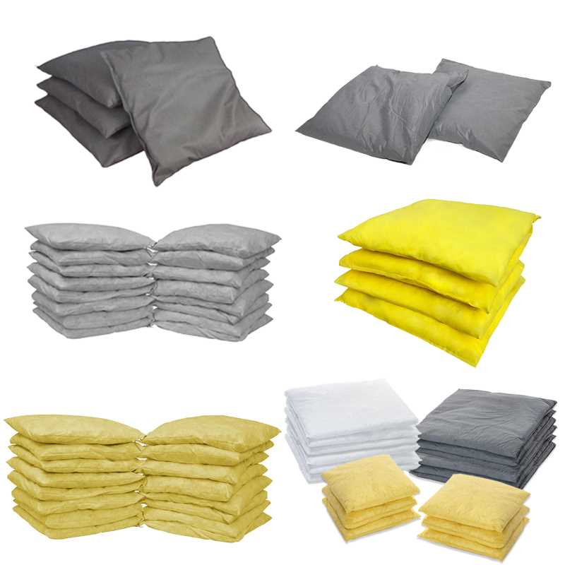 Absorbente para contención de derrames de petróleo. Producto de alta absorción. Fabricante de almohadas universales de polipropileno no tejido.