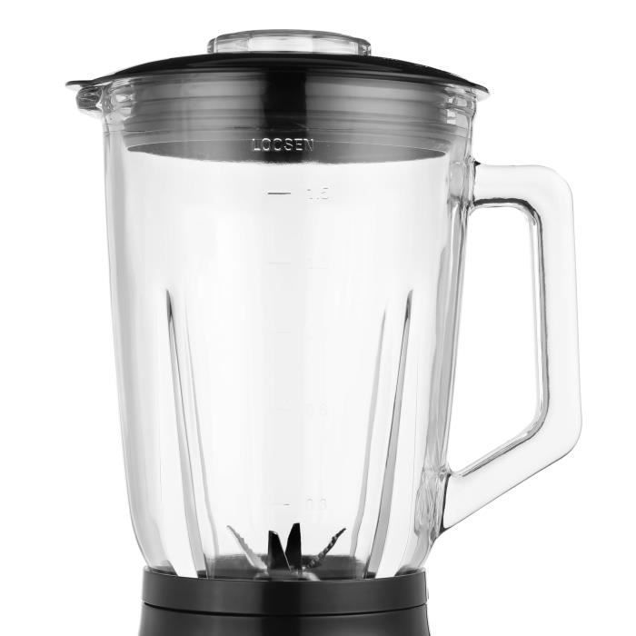 Batidora Continental Edison CEBL1000IN de acero inoxidable, 1000 W, recipiente de vidrio de 1,5 L.