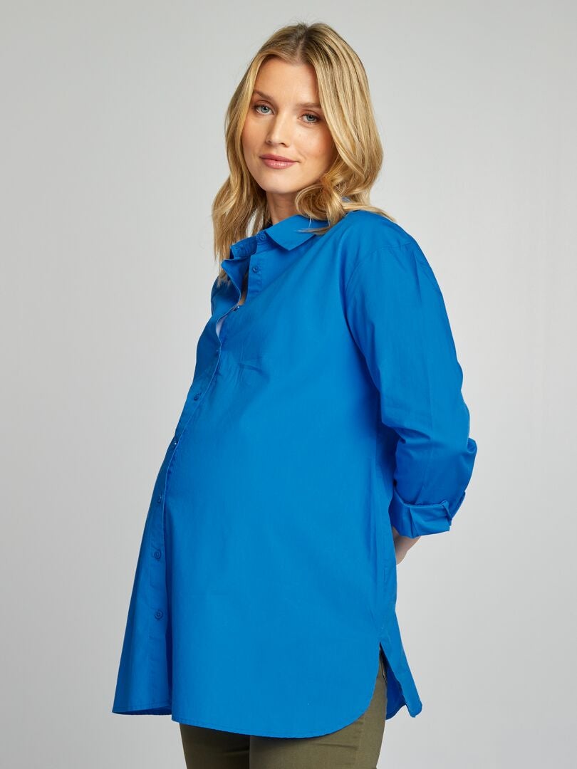 Oversized zwangerschapsshirt - BLAUW