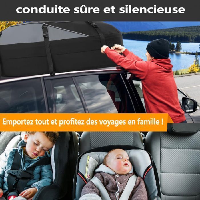 Bolsa de techo para coche Sailnovo - 585L - Cofre de techo plegable - Tejido Oxford impermeable - Compatible con o sin barras de techo