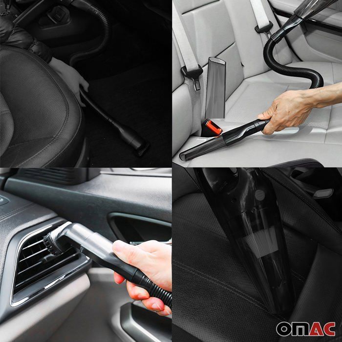 Potente aspiradora portátil para coche, para uso en seco y húmedo - Negra