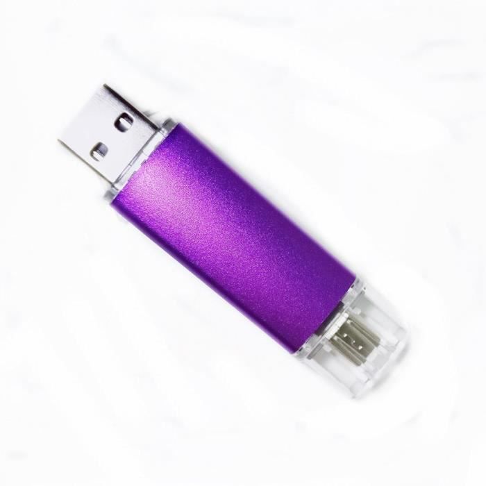 Clé USB - GAAK - 128 Go - USB 2.0 OTG - Violet - Compatible Ordinateurs et Smartphones