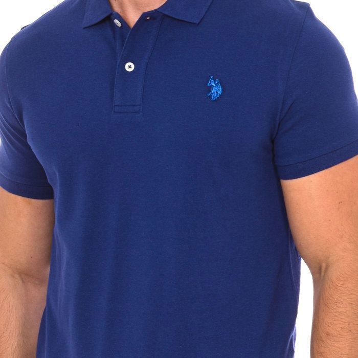 Men's short-sleeved polo shirt 67940 - Blue