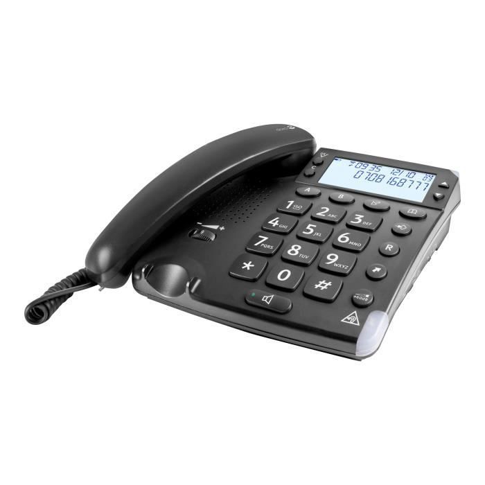 Téléphone filaire - DORO - Magna 4000 - Amplification +60 dB - Tonalité réglable - ID d'appelant