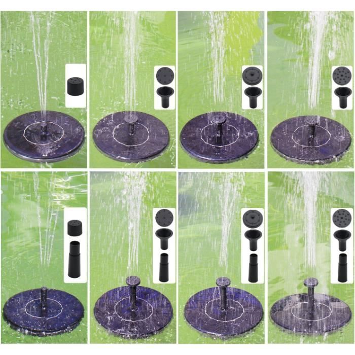 Pompe solari per fontane da giardino, kit pompa acqua con pannello solare monocristallino da 1,4 W per laghetto o fontana da giardino