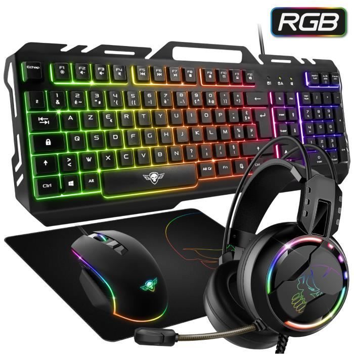 Pacchetto periferiche da gioco - GAMER PRO-ULTIMATE - MKH5 - RGB - USB - Cablato