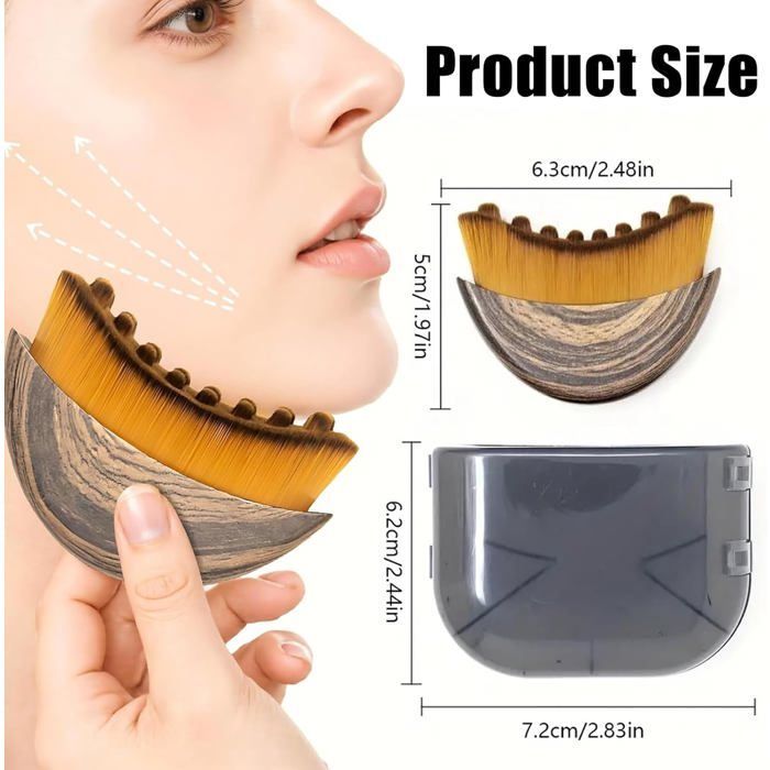 Juego de 2 cepillos para el contorno facial linfático, cepillo de drenaje linfático, cepillos faciales para uso en seco.