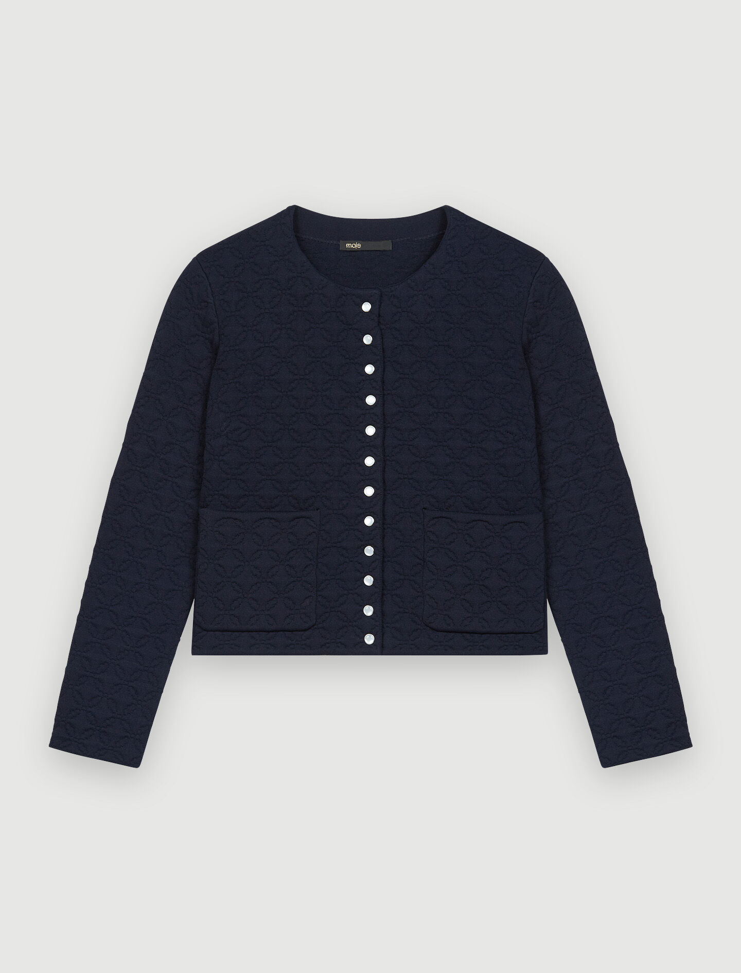 Gewatteerd vest met kleine knoopjes - Marineblauw