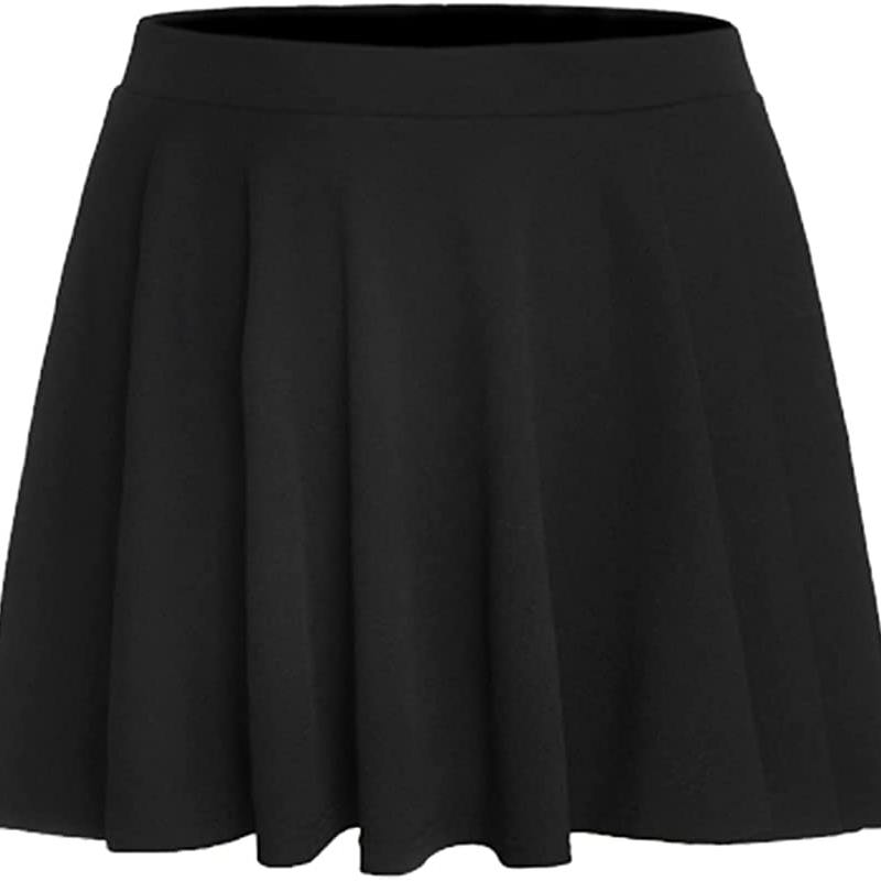 Jupe décontractée évasée à taille élastique pour femme grande taille