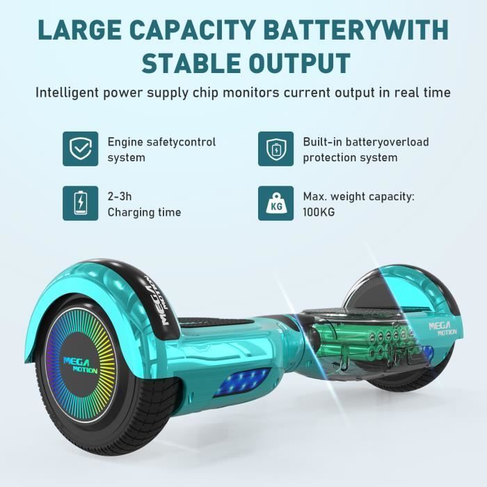 MEGA MOTION Green Hoverboard and Green Kart Pack, 6.5