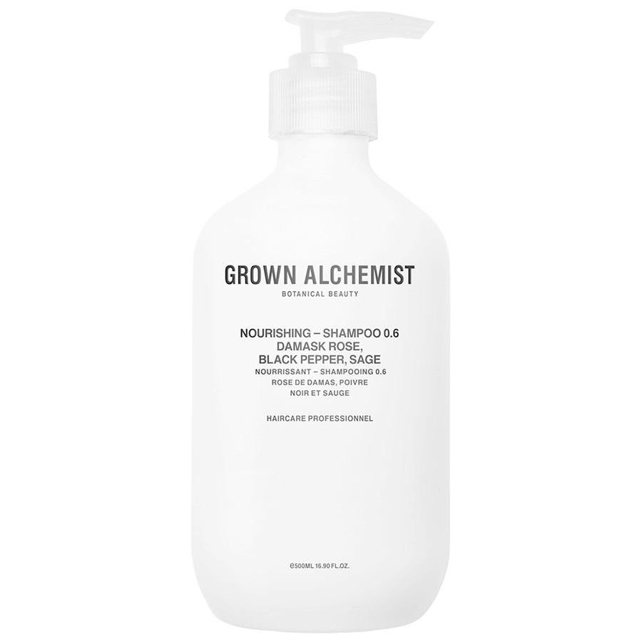 Σαμπουάν μαλλιών Grown Alchemist με τριαντάφυλλο Δαμασκού, μαύρο πιπέρι και φασκόμηλο - 500 ml