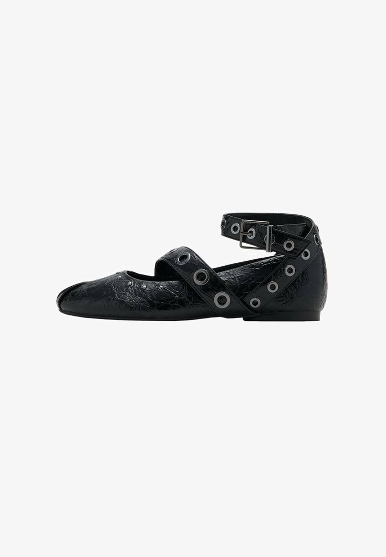 Mango Kids TEEN - Balerini cu bareta la gleznă - negru