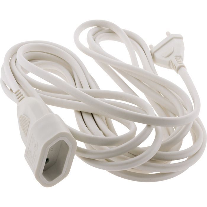 Cable de extensión HO5VV-F de 2x1mm² - 5m - blanco - Zenitech