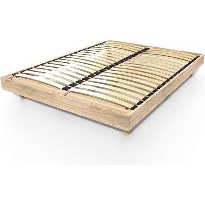 Slatted bed base - ABC FURNITURE - France Kit - 36 slats - Raw finish - 160x200