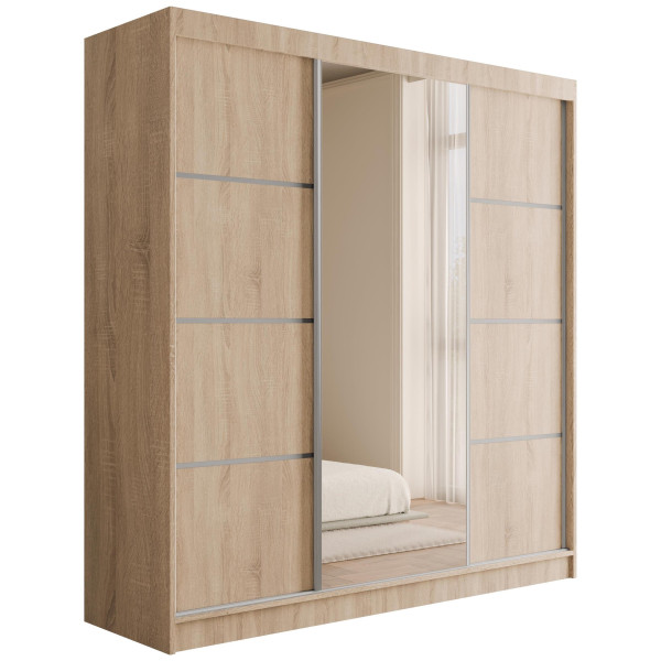 Szafa z drzwiami przesuwnymi i lustrem V2-LOFTIA 200 x 215 cm