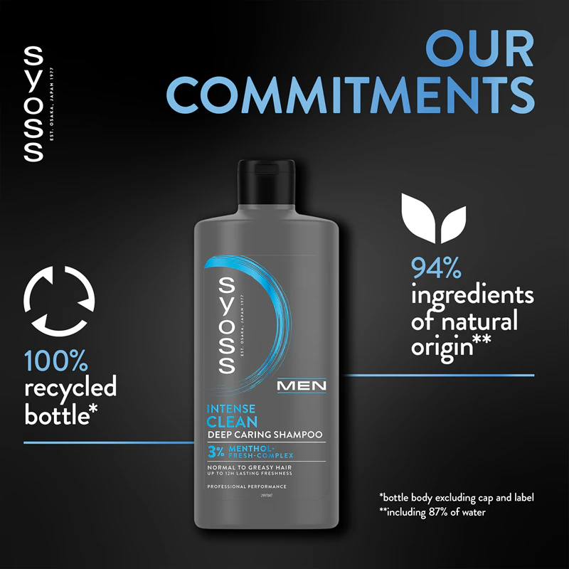 Shampoo Syoss Men Intense Clean para cabelos normais e oleosos