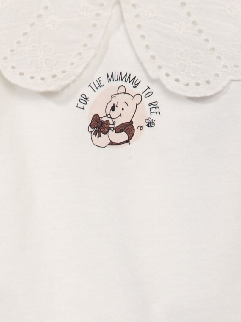 Disney T-shirt met kraag met patroon - WIT
