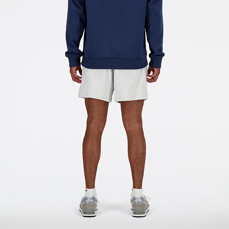 Męskie spodenki sportowe z materiału frotte 5 cali - ASH HEATHER