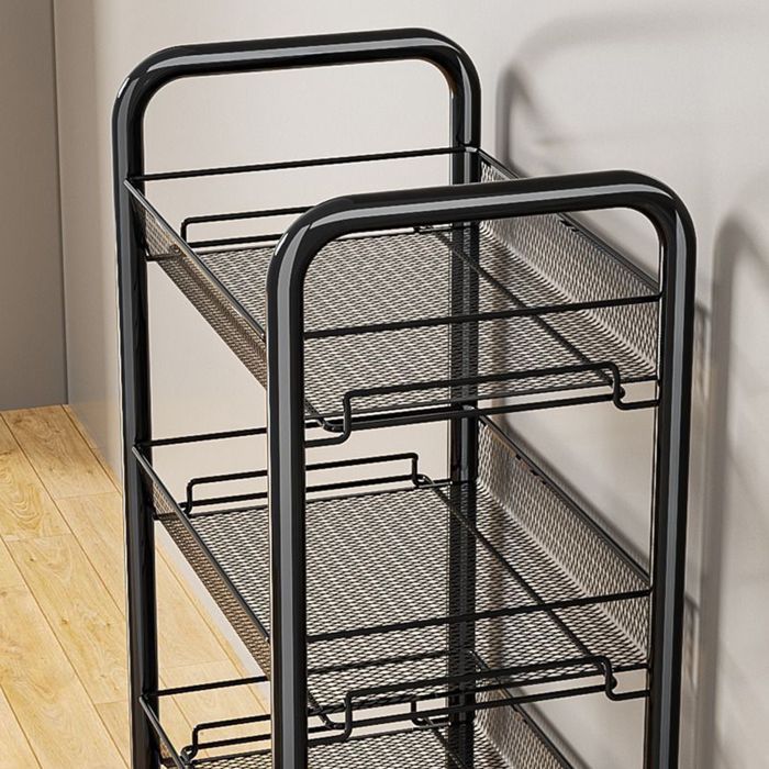 Carrito de cocina con cestas de 4 niveles - Negro