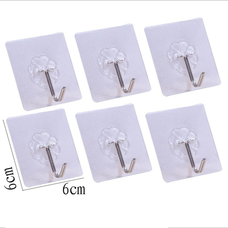 Lot de 10 crochets muraux à ventouse en acier inoxydable, résistants et puissants, pour peignoirs, chapeaux, sacs et clés (6 cm x 6 cm).