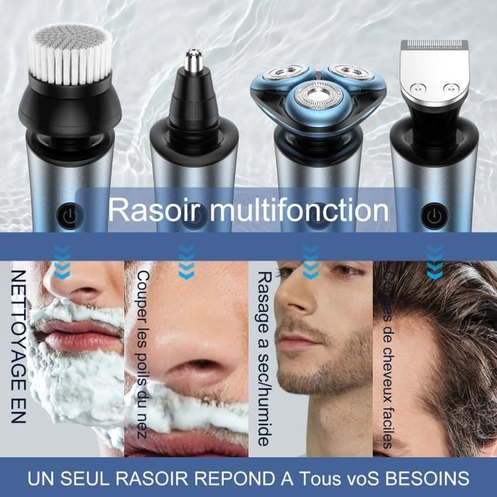 Barbeador Elétrico BSTRE - Aparador de Barba Elétrico Rotativo, Aparador de Barba Elétrico Recarregável, Uso a Seco e Molhado