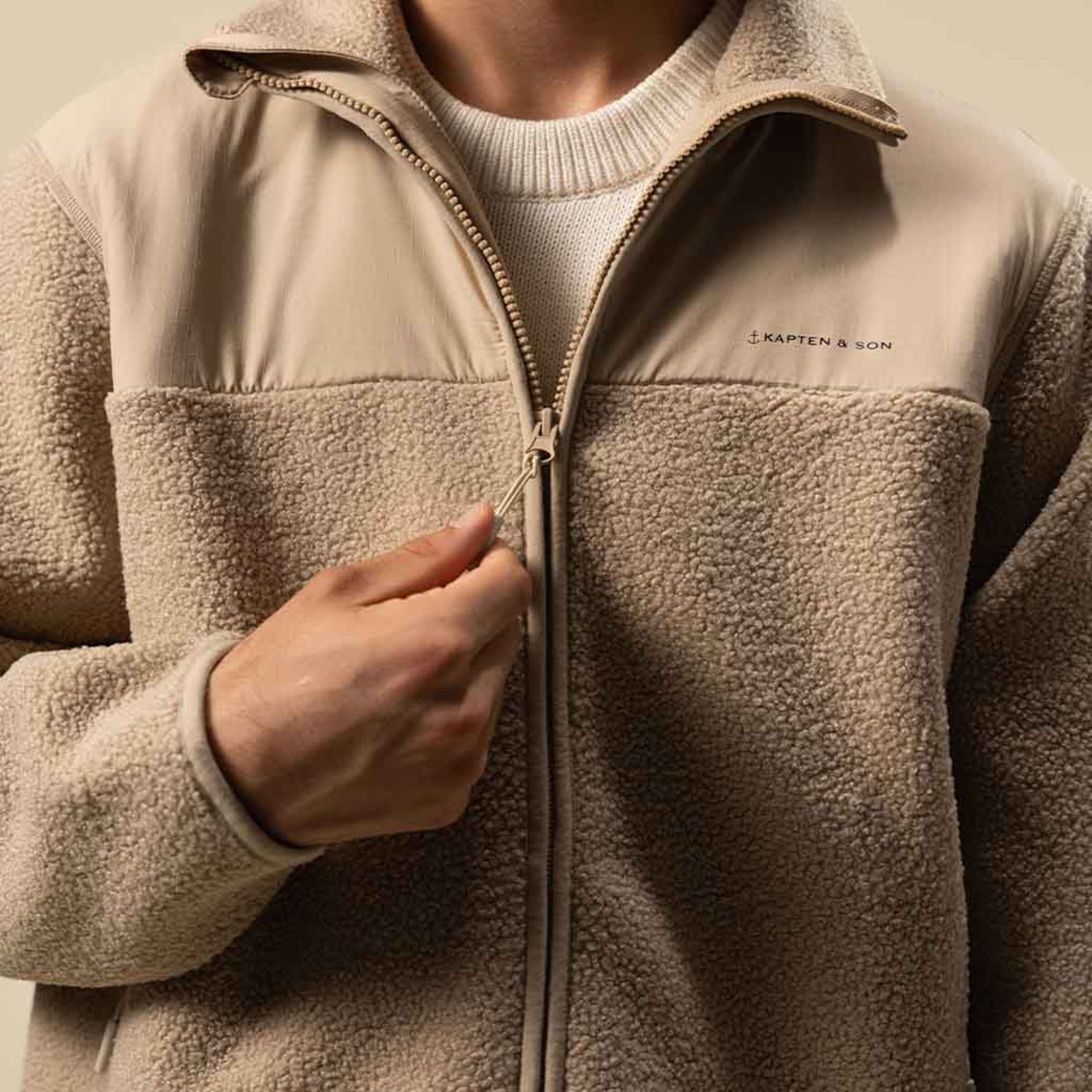 Veste polaire de tous les jours couleur grès