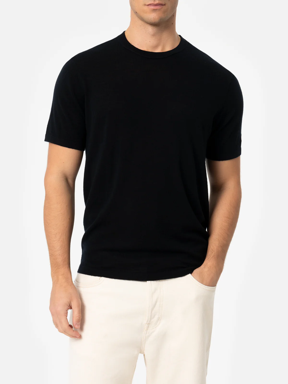 T-shirt homme Scott Black en cachemire mélangé