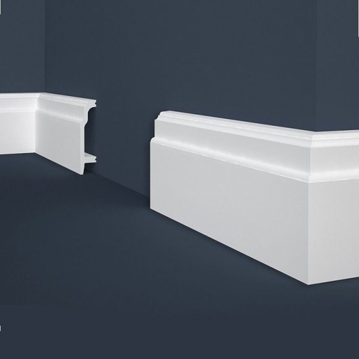 PROVISTON Plinthe Polystyrène 24.5 x 108 x 2000 mm Blanc Résistant à l'eau
