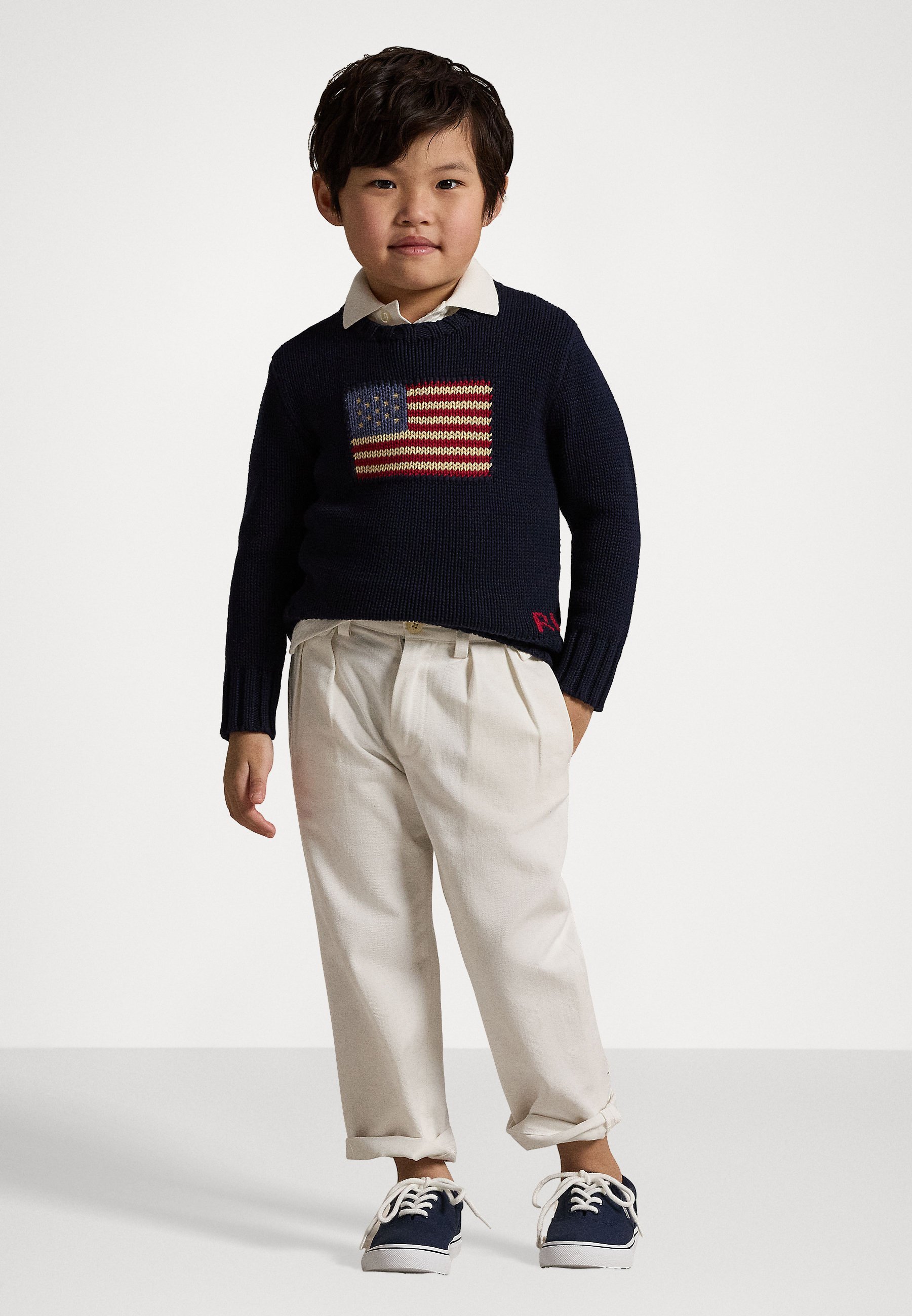Polo Ralph Lauren - Suéter icônico com estampa da bandeira - Suéter - azul marinho
