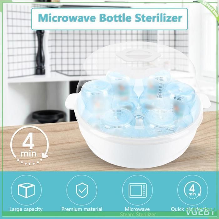 Sterilizzatore per biberon a microonde Fafeicy, sterilizzatore a vapore per la cura del bambino e dei biberon.