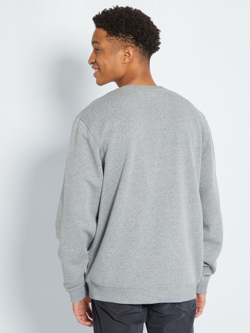 Effen sweatshirt met ronde hals +190 cm - GRIJS