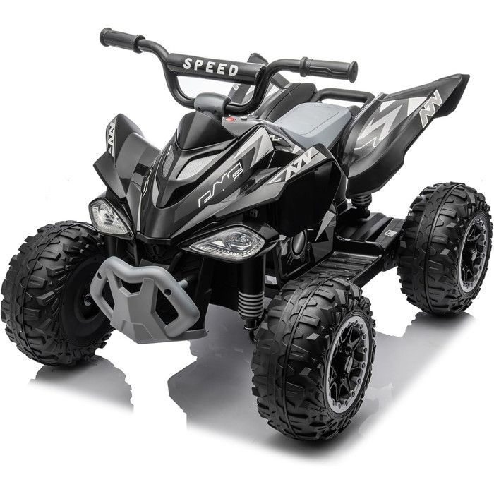 Buggy eléctrico LALAHO de 12 V y 7 Ah para niños de 3 a 6 años - Velocidad máxima de 4,5 km/h, color negro.