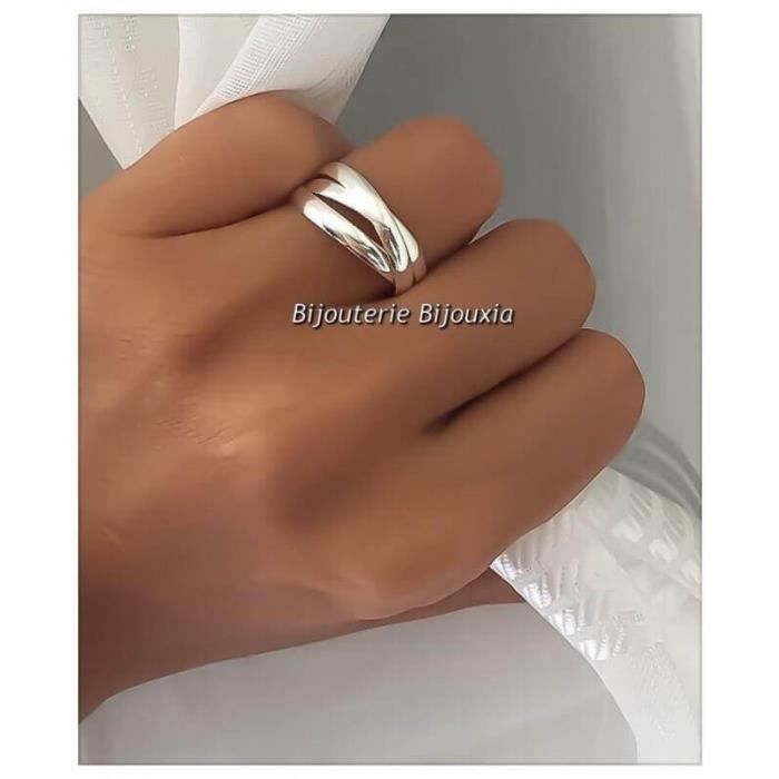 Ring with 3 Interlocking Rings in 925 Sterling Silver - BIJOUXIA - Unisex Jewelry