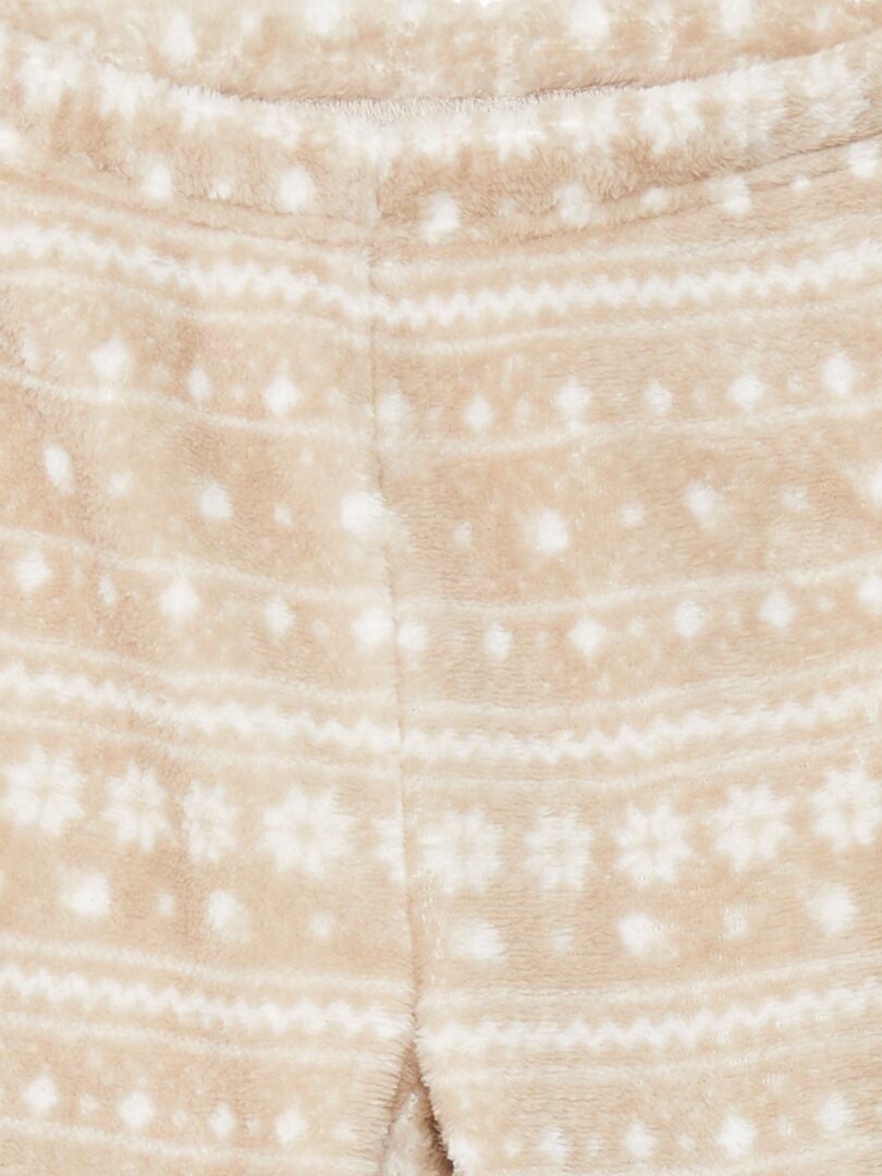 Conjunto de pijama de felpa - 2 piezas - BEIGE