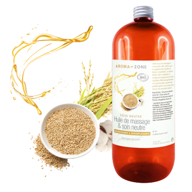 Huile de massage et soin neutre BIO 1l