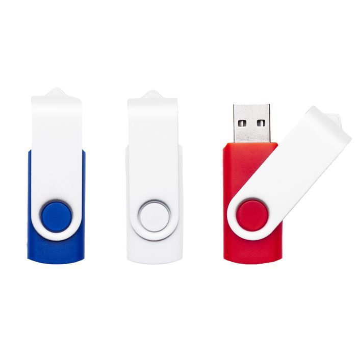 Clé USB 64Go, Lot de 3, REWBOAT - V2.0 - Vitesse de Lecture 30 Mo/s, bleu, blanc, rouge
