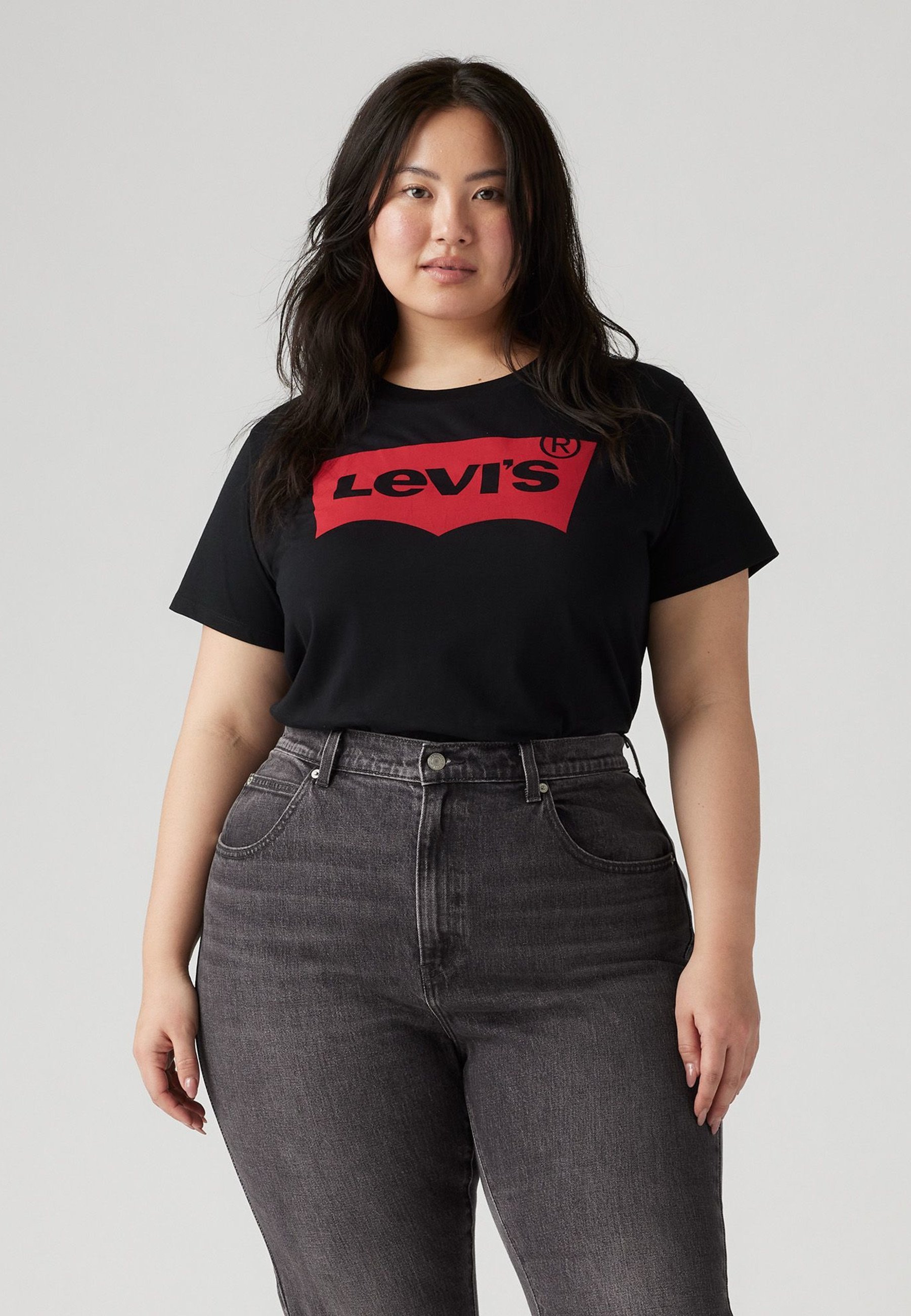 T-shirt imprimé Levi's® Plus PERFECT - Noir de jais à manches chauve-souris
